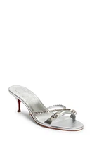 Christian Louboutin Iza Queen Crystal Embellished Sandal Silver/Crystal at Nordstrom,