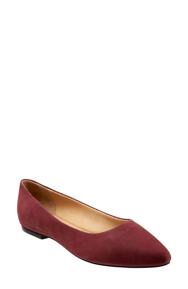 Trotters Estee Ballet Flat Dark Cherry Nubuck at Nordstrom,