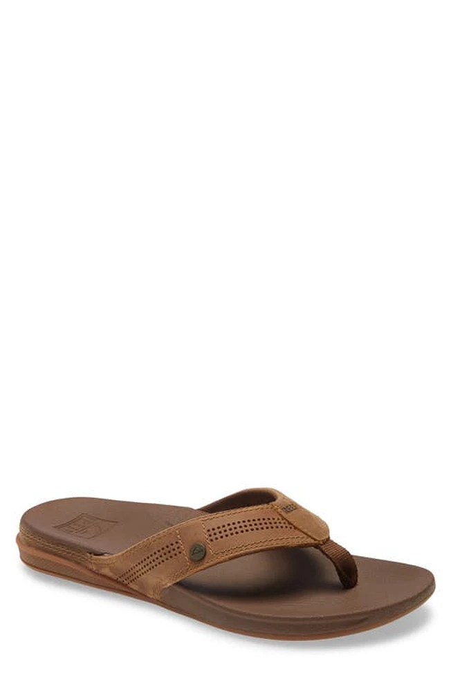 Reef Cushion Lux Flip Flop Toffee Leather at Nordstrom,