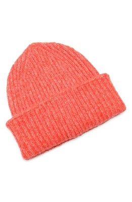 Free People Harbor Marled Rib Cuff Beanie in Cherry Tomato at Nordstrom, Size No Size