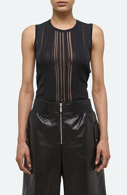 Helmut Lang Open Back Semisheer Sleeveless Sweater Black at Nordstrom,