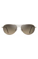 Maui Jim Baby Beach 56mm Polarized Aviator Sunglasses in Gold/Tortoise at Nordstrom