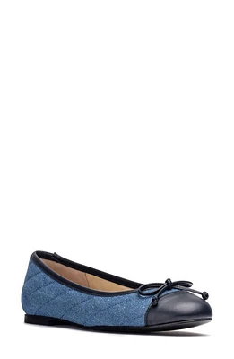 Jon Josef Belle Quilted Ballet Flat Denim Combo at Nordstrom,