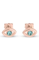 MELANIE MARIE Evil Eye Birthstone Stud Earrings in Rose Gold Plated at Nordstrom