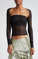 Miaou Iris Sheer Mesh Tube Top & Bolero Set in Black at Nordstrom, Size Medium