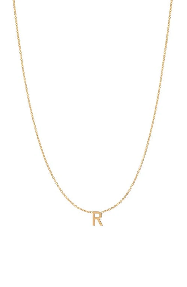 BYCHARI Initial Pendant Necklace in 14K Yellow Gold-R at Nordstrom