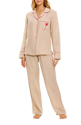 The Lazy Poet Emma Linen Pajamas Oatmeal at Nordstrom,