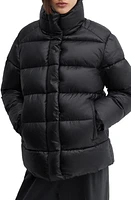 MANGO Water Repellent Puffer Coat Black at Nordstrom,