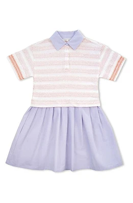 The Sunday Collective Kids' Pleated Organic Cotton Polo Dress Lilac at Nordstrom,