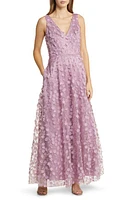 Eliza J 3D Floral Evening Gown Mauve at Nordstrom,