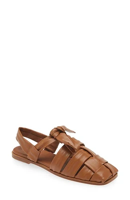 HEREU Bena Woven Square Toe Slingback Sandal Tan at Nordstrom,