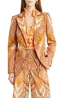 KOBI HALPERIN Clare Paisley Cotton One-Button Blazer Musk Melon Multi at Nordstrom,