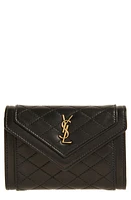 Saint Laurent Small Gaby Quilted Leather Envelope Wallet in Nero at Nordstrom