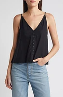 Treasure & Bond Button-Up Linen Blend Camisole Black at Nordstrom,