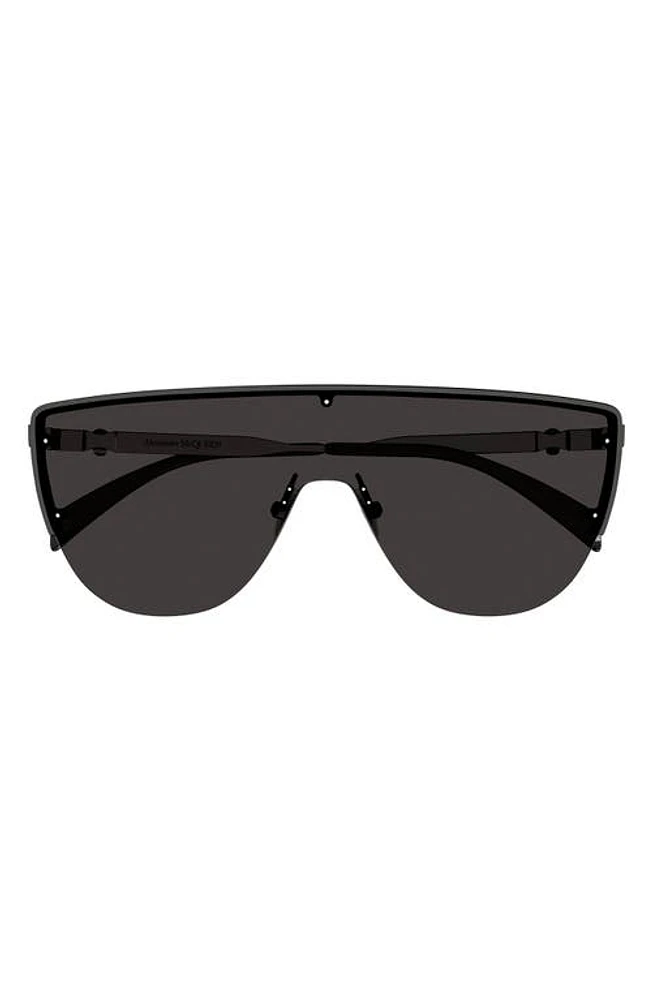 Alexander McQueen 99mm Oversize Mask Sunglasses in Ruthenium at Nordstrom