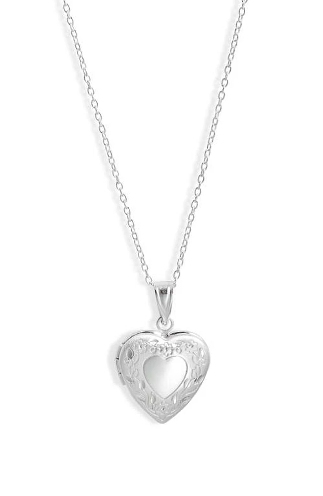 Argento Vivo Sterling Silver Heart Locket Pendant Necklace at Nordstrom