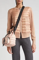 Moncler Mixed Media Quilt Front Wool Cardigan at Nordstrom,