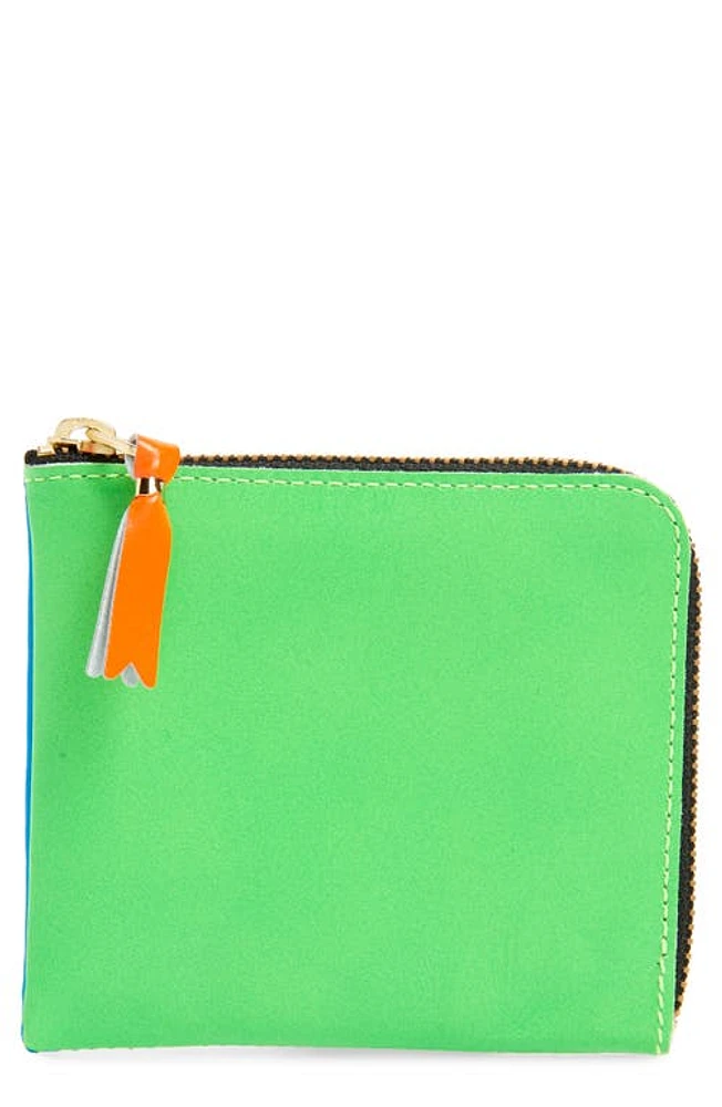 Comme des Garçons Wallets Super Fluo Half Zip Wallet in Blue/green at Nordstrom