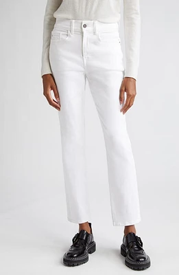 Lafayette 148 New York Reeve High Waist Straight Leg Ankle Jeans Washed Plaster at Nordstrom,