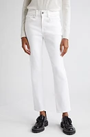 Lafayette 148 New York Reeve High Waist Straight Leg Ankle Jeans Washed Plaster at Nordstrom,