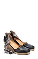 PIKOLINOS Cadiz Ankle Tie Espadrille Wedge Pump Black at Nordstrom,