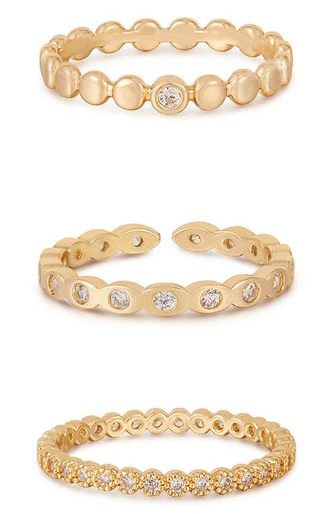 Ettika Set of 3 Stacking Rings in Gold at Nordstrom