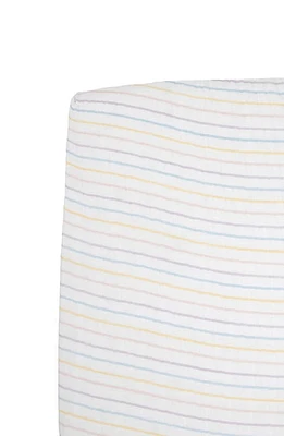 little unicorn Cotton Muslin Crib Sheet in Unicorn Stripe at Nordstrom