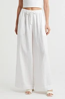 Faithfull the Brand Conigli Wide Leg Linen Pants in White at Nordstrom, Size Medium