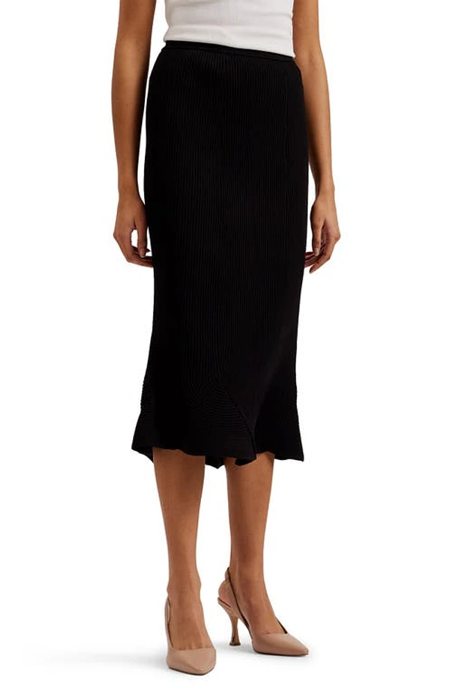 Ted Baker London Velena Rib Midi Skirt in Black at Nordstrom, Size 6