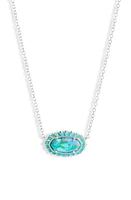 Kendra Scott The Elisa Color Burst Frame Pendant Necklace in Silver Bronze Aqua Magnesite at Nordstrom