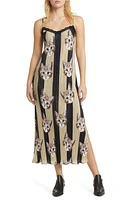 Dressed Lala Money Honey Plissé Midi Slipdress Pretty Kitty at Nordstrom,