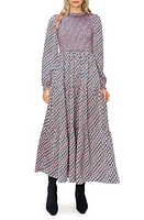 MELLODAY Floral Long Sleeve Smocked Maxi Dress in Pink Multi at Nordstrom, Size X-Large