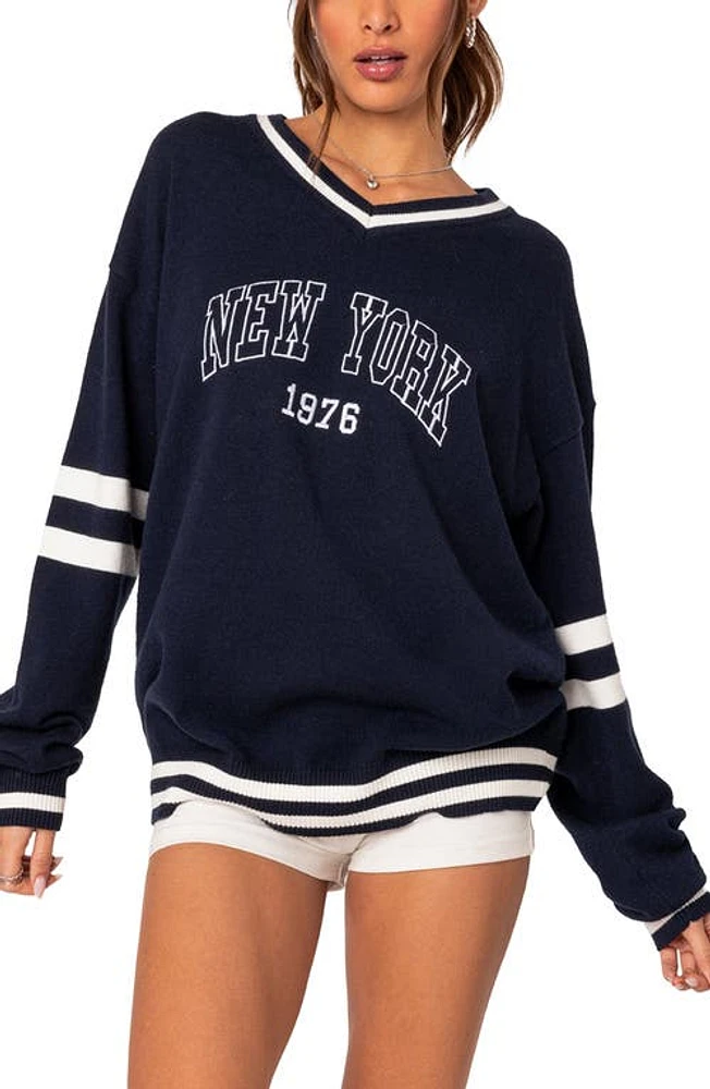 EDIKTED New York Sweater Navy at Nordstrom,