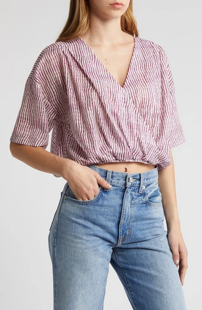 Nation LTD Josephine Faux Wrap Top Wavy Stripe at Nordstrom,