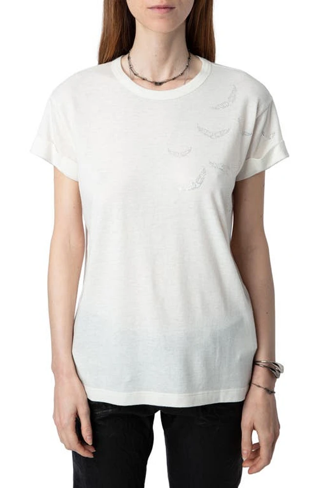 Zadig & Voltaire Anya Rain Strass Wings Embellished Graphic T-Shirt Judo at Nordstrom,