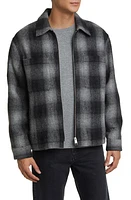 FRAME Shadow Check Wool Jacket Grey at Nordstrom,