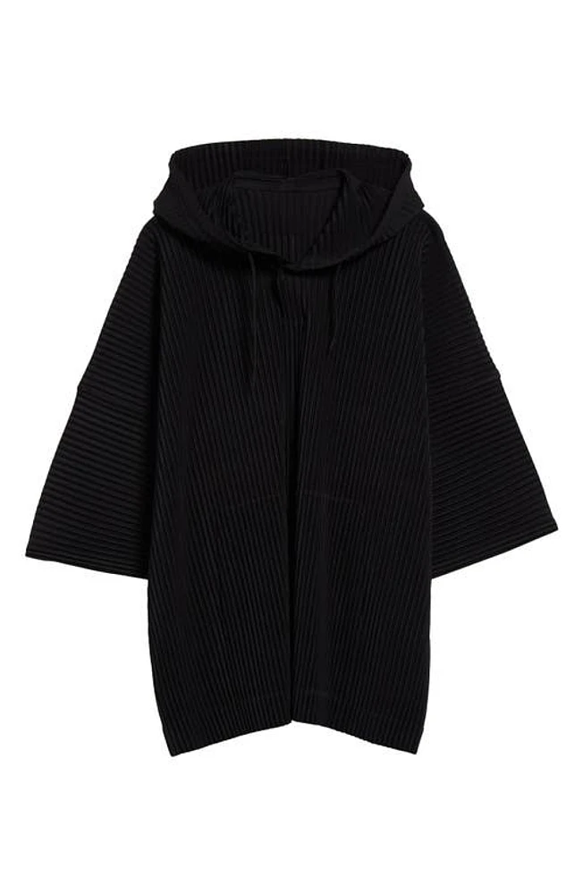 Homme Plissé Issey Miyake Monthly Colors June Pleated Hoodie Black at Nordstrom,