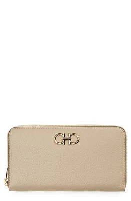 FERRAGAMO Double Gancio Leather Continental Wallet in Daino at Nordstrom