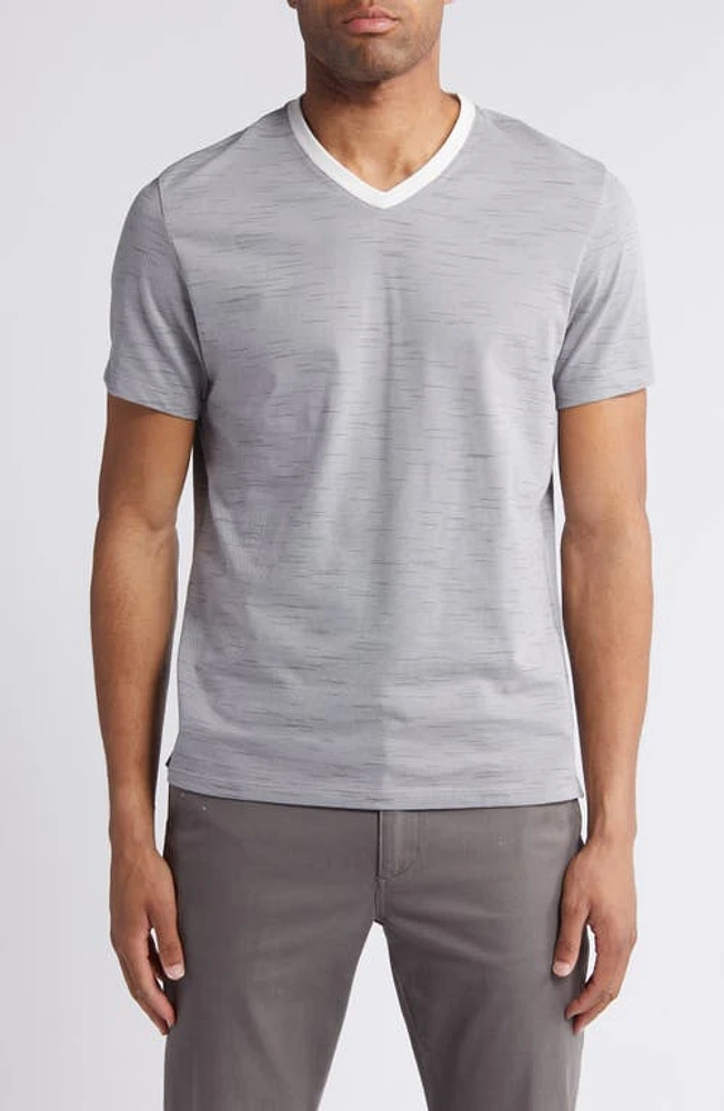 Robert Barakett Brewer Slim Fit Cotton V-Neck T-Shirt Grey at Nordstrom,