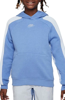 Nike Kids' Sportswear Club Colorblock Fleece Hoodie Polar/Grey/Guava Ice at