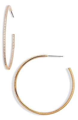 Nordstrom Pavé Cubic Zirconia Hoop Earrings in Clear- Gold at Nordstrom