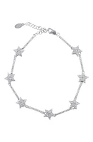 SHYMI Pavé Star Station Tennis Bracelet in Silver at Nordstrom, Size 8