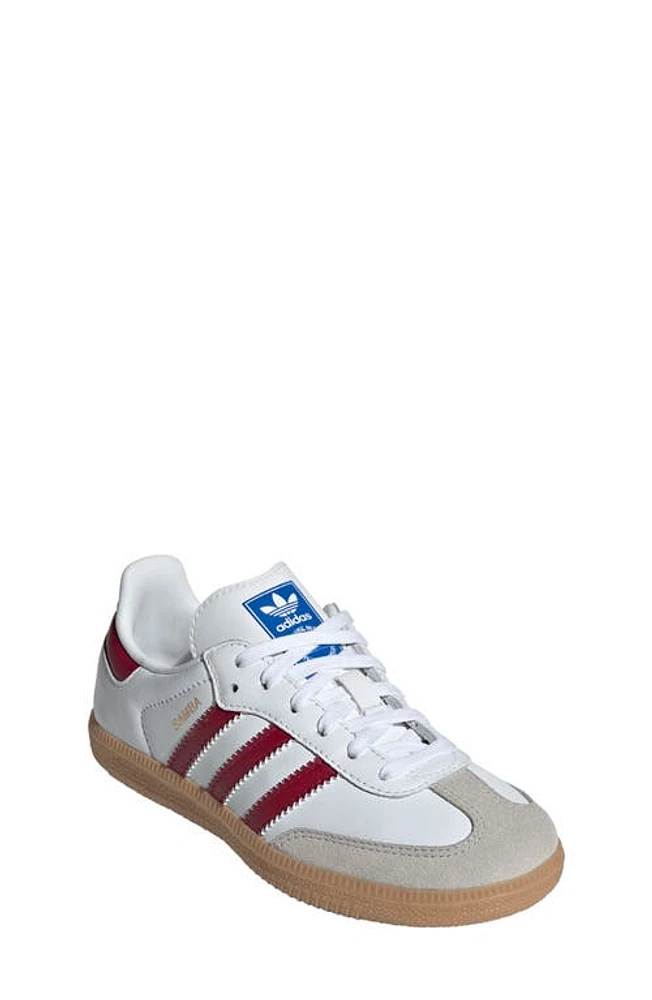 adidas Samba Sneaker in White/Burgundy/Gum at Nordstrom, Size 12 M