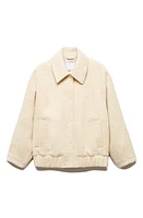 MANGO Oversize Bomber Jacket Pastel Yellow at Nordstrom,