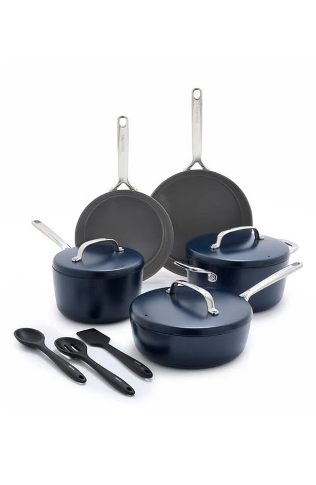 GreenPan GP5 Infinite8 11-Piece Anodized Aluminum Ceramic Nonstick Cookware Set in Oxford Blue at Nordstrom