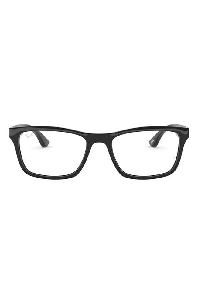 Ray-Ban Unisex 49mm Rectangle Optical Glasses in Black at Nordstrom