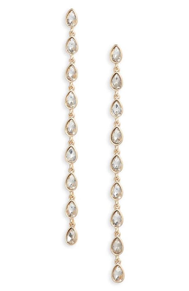 Nordstrom Teardrop Linear Drop Earrings in Clear- Gold at Nordstrom