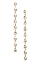 Nordstrom Teardrop Linear Drop Earrings in Clear- Gold at Nordstrom