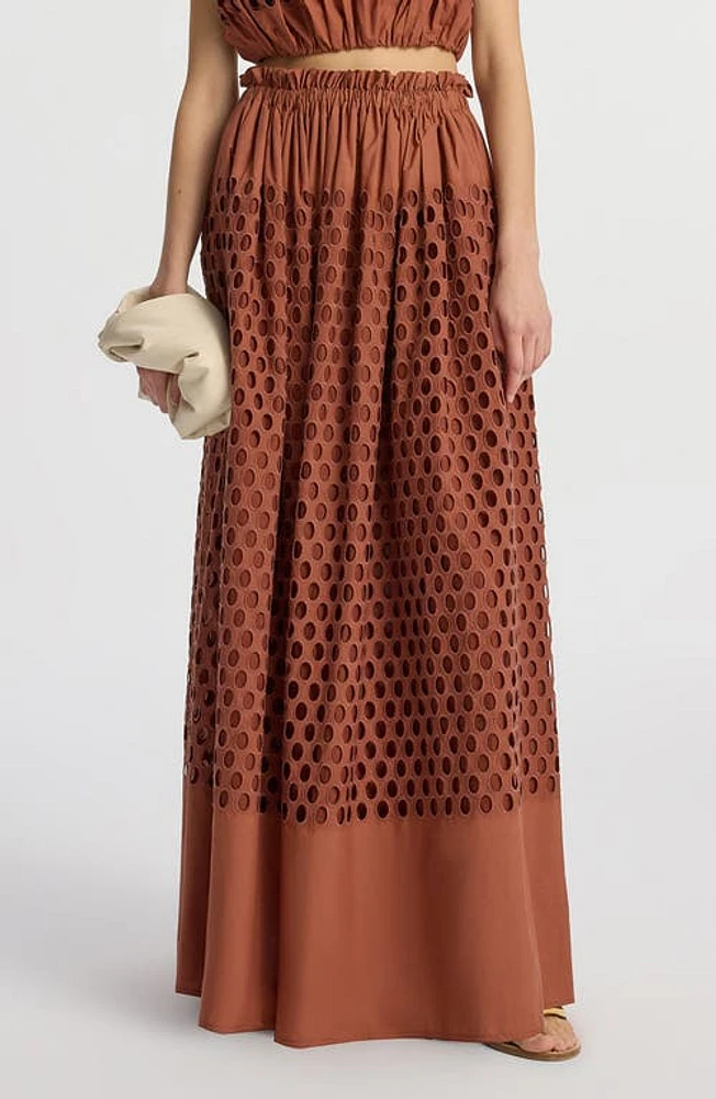 A. L.C. Flora Cotton Eyelet Maxi Skirt Sequoia at Nordstrom,