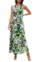 Socialite Floral Halter Neck Maxi Dress Green/Lilac at Nordstrom,